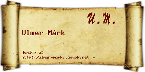 Ulmer Márk névjegykártya
